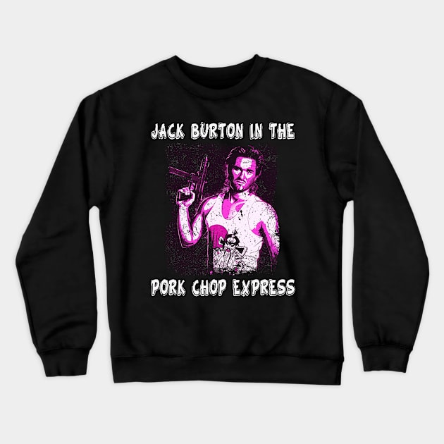 Kung Fu Comedy Jack Burton's Big Trouble Escapades Crewneck Sweatshirt by Skateboarding Flaming Skeleton